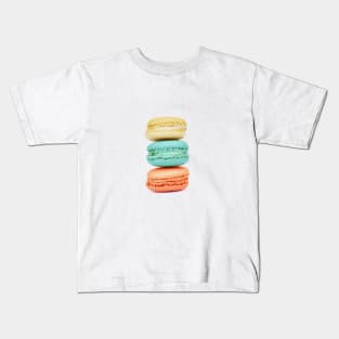 Stack of Macarons - Coral Aqua and Yellow Kids T-Shirt